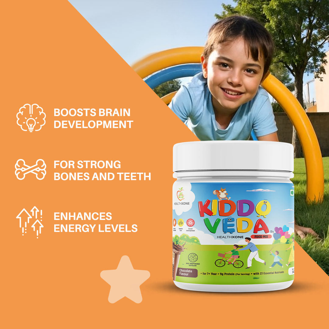 KIDDOVEDA BY HEALTHXONE Daily Nutrition Protein Mix for Kids 7+Year