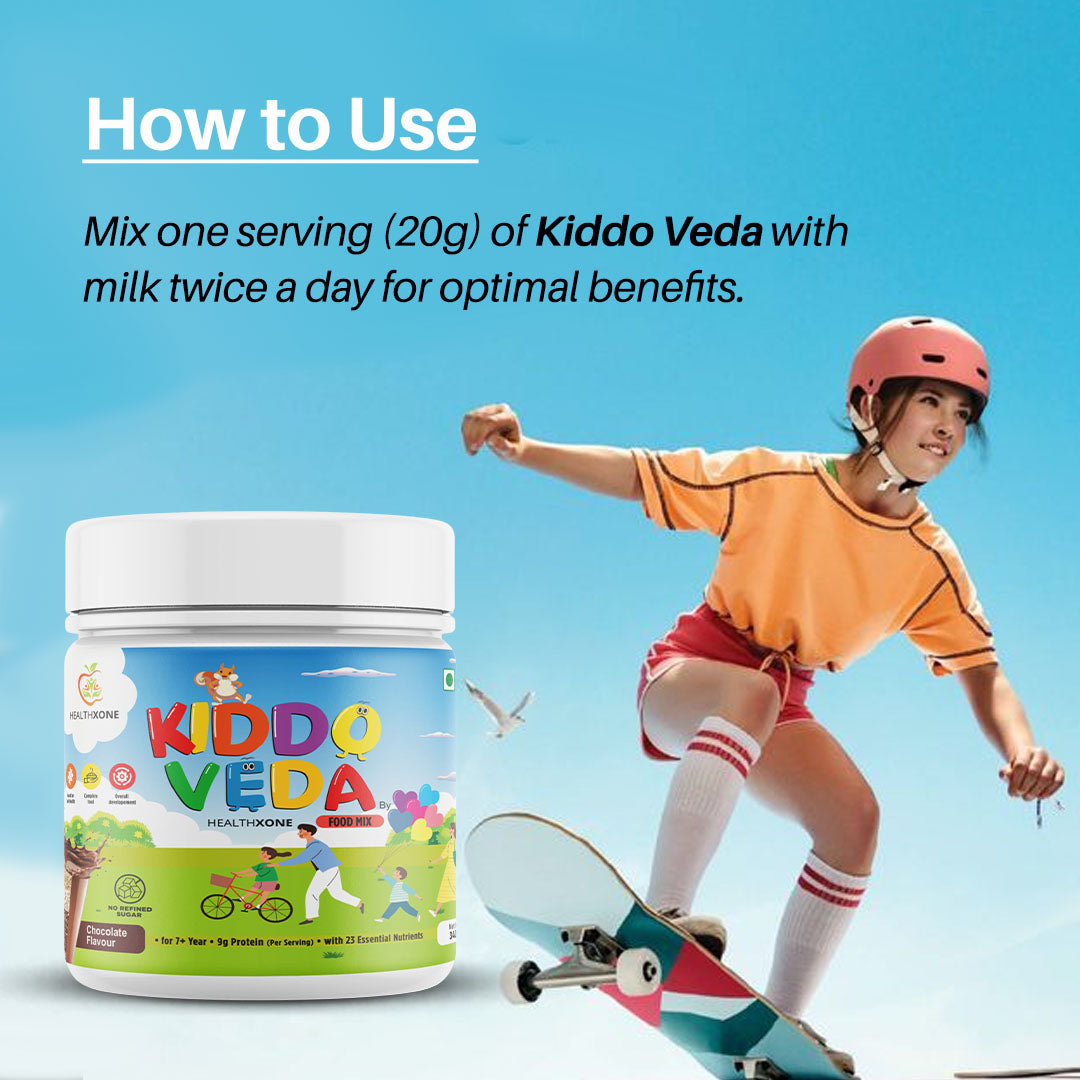KIDDOVEDA BY HEALTHXONE Daily Nutrition Protein Mix for Kids 7+Year