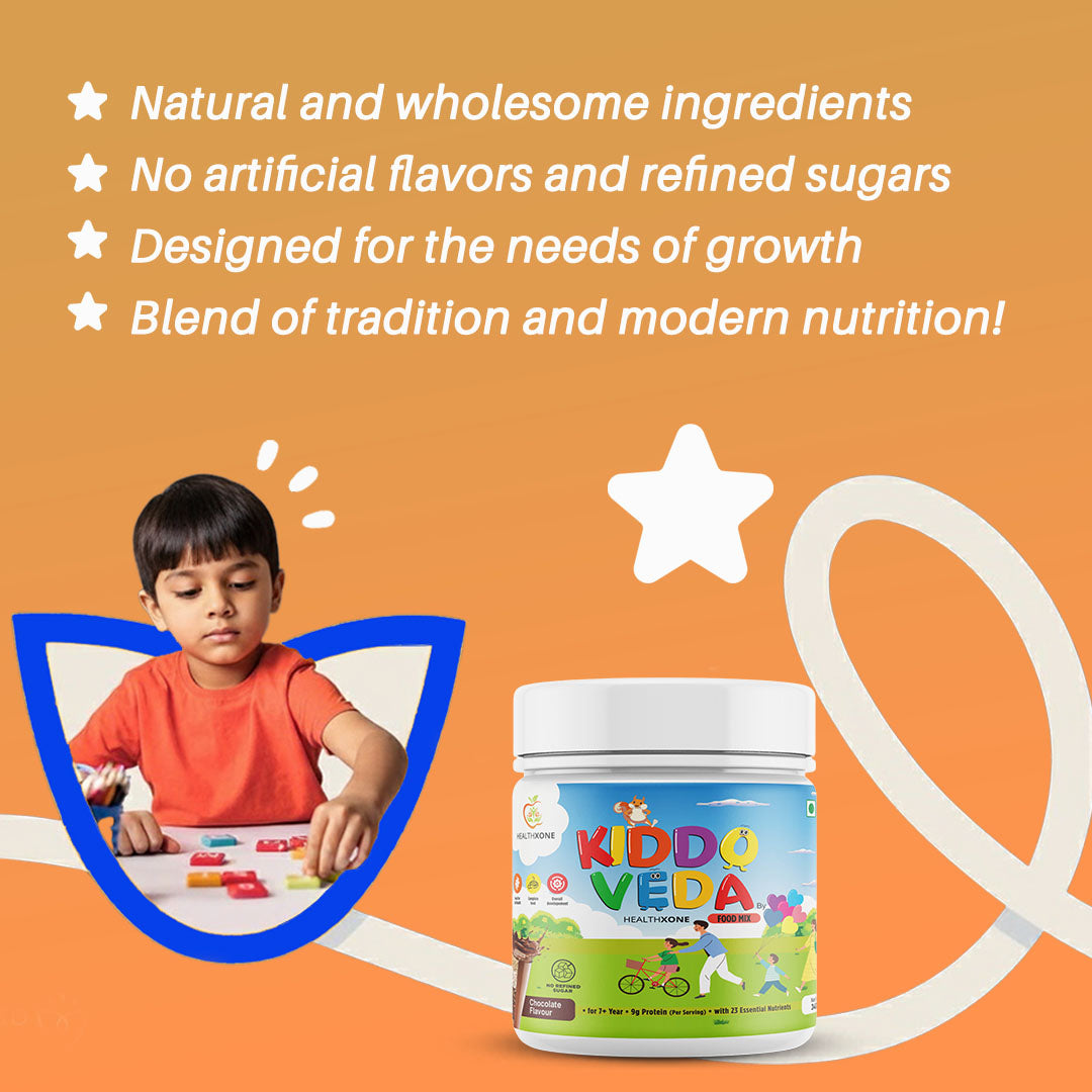 KIDDOVEDA BY HEALTHXONE Daily Nutrition Protein Mix for Kids 7+Year